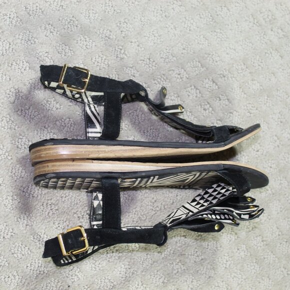 Jessica Simpson Size 6 Black Suede Flat Sandals - Picture 4 of 6